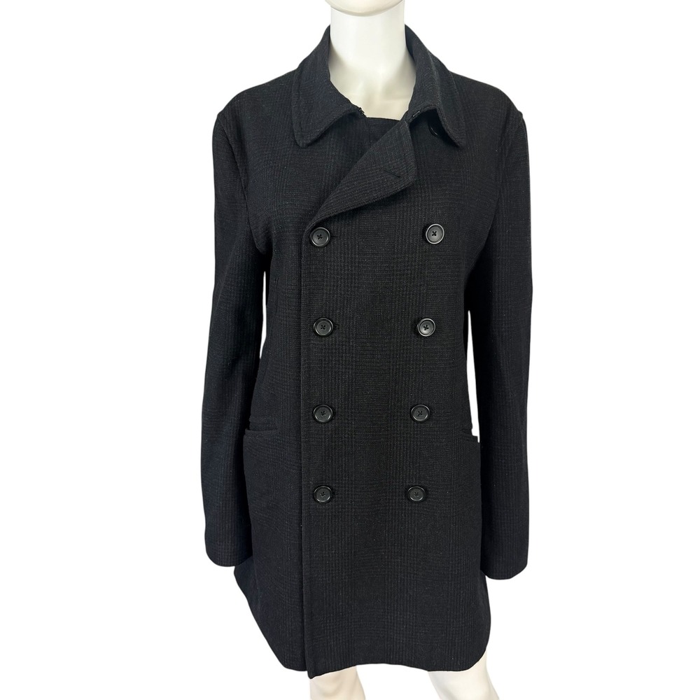 Banana Republic Plaid Wool Blend Trench Coat Double Breasted Classic M - Picture 5 of 11